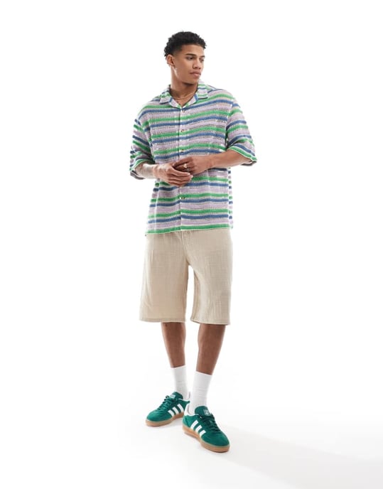ASOS DESIGN boxig oversized krage virkade skjorta - Image 3