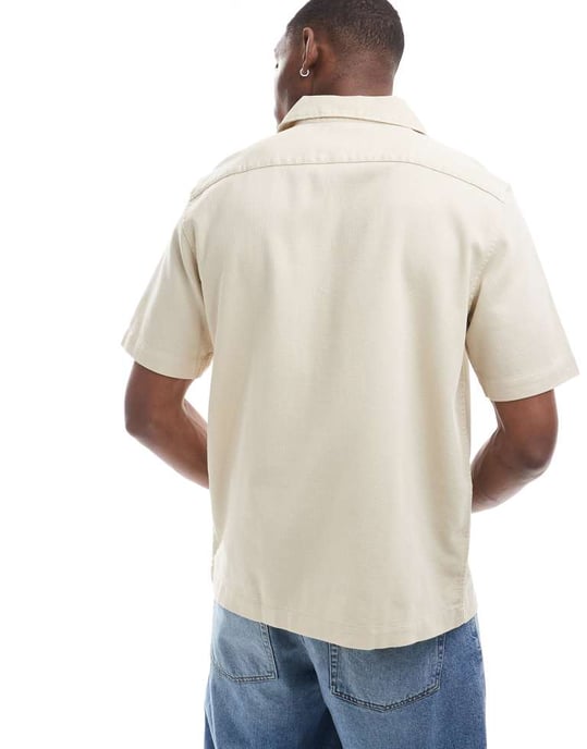 Fred Perry piké skjorta med krage i ecru - Image 3