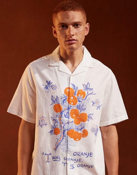 ASOS DESIGN avslappnad skjorta med fruktplaceringstryck - Image 2