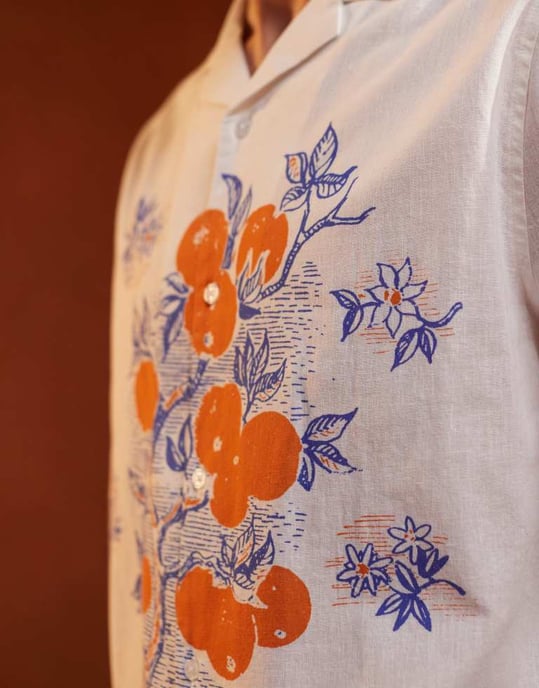 ASOS DESIGN avslappnad skjorta med fruktplaceringstryck - Image 3