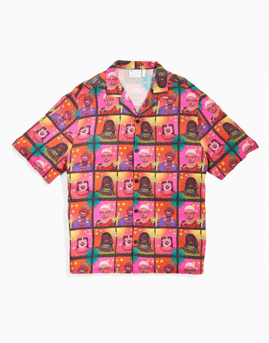 ASOS DESIGN PRIDE könsneutral koordinerad avslappnad kortärmad skjorta med tryck - Image 1