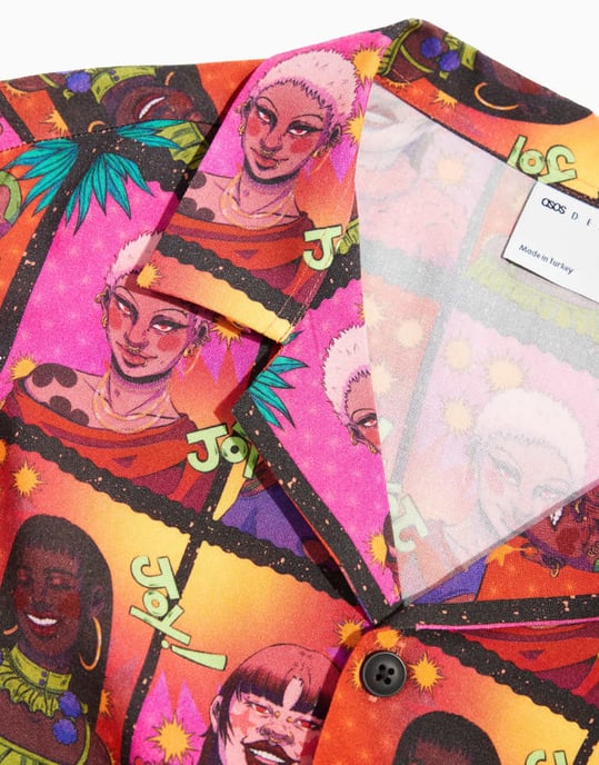 ASOS DESIGN PRIDE könsneutral koordinerad avslappnad kortärmad skjorta med tryck - Image 4