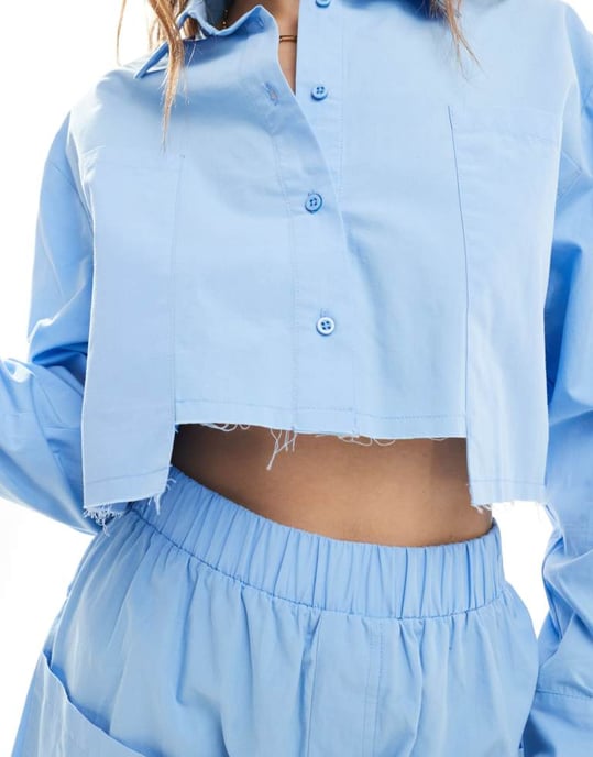 ASOS DESIGN skjorta med råkantade fickdetaljer - Image 3