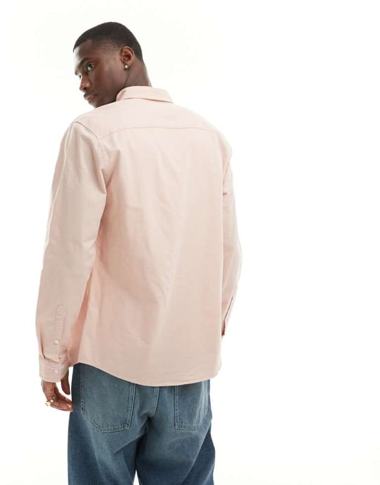 ASOS DESIGN överstor skjorta oxford vanlig skjorta i ljusrosa - Image 3