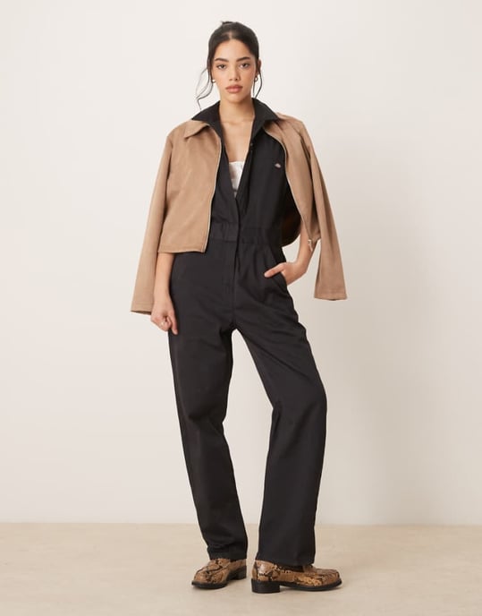 Dickies short sleeve jumpsuit in black - Image 1