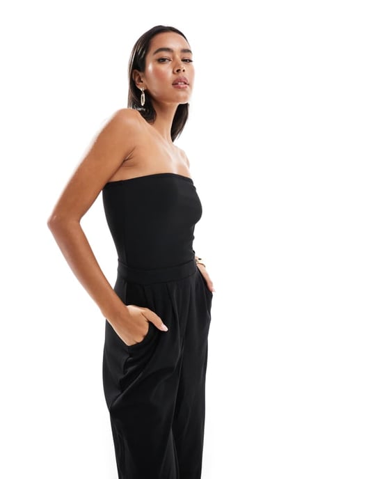 JDY bandeau jumpsuit i svart - Image 3