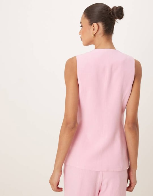 Nobody's Child long line crew waistcoat co-ord in pink - Image 4