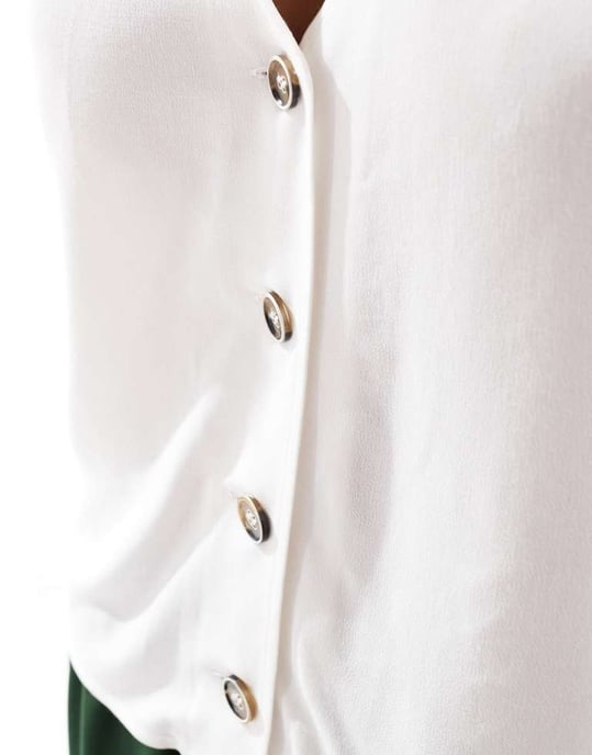 ASOS DESIGN linne-liknande väst i vit - Image 3