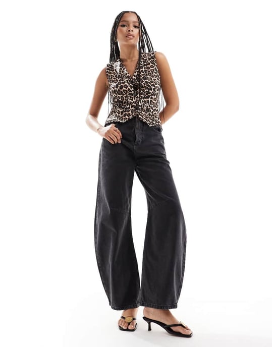 ASOS DESIGN jersey väst i leopardmönster - Image 3