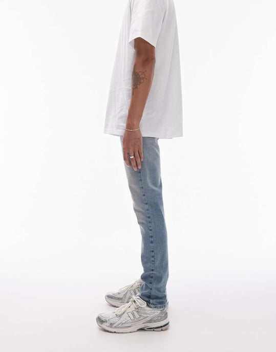 Topman slim jeans i ljusblå - Image 3