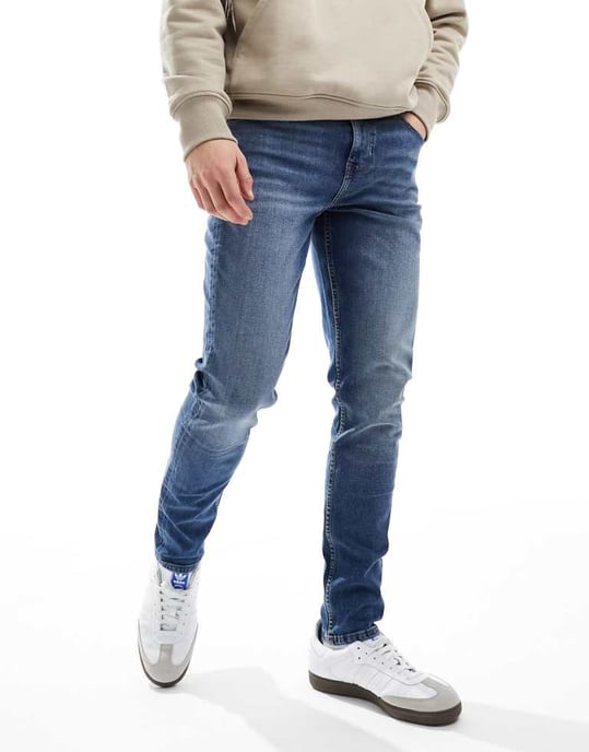 ASOS DESIGN skinny jeans i vintage mellanblå tvätt - Image 3