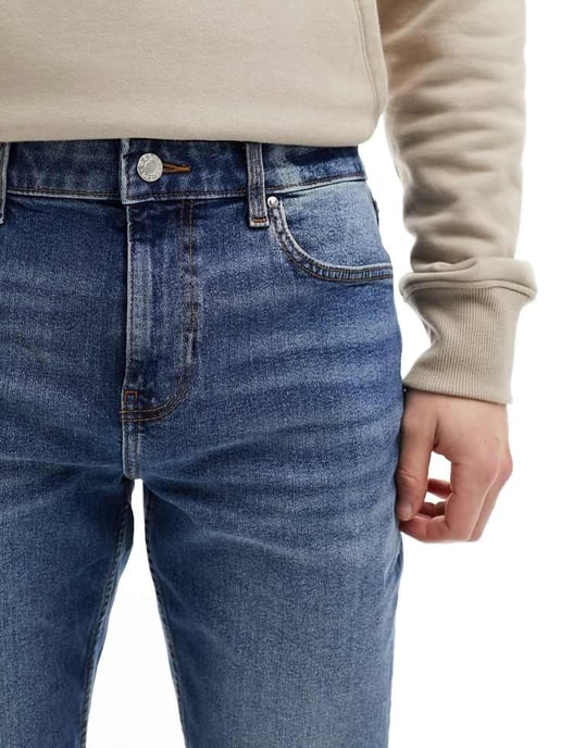 ASOS DESIGN skinny jeans i vintage mellanblå tvätt - Image 4