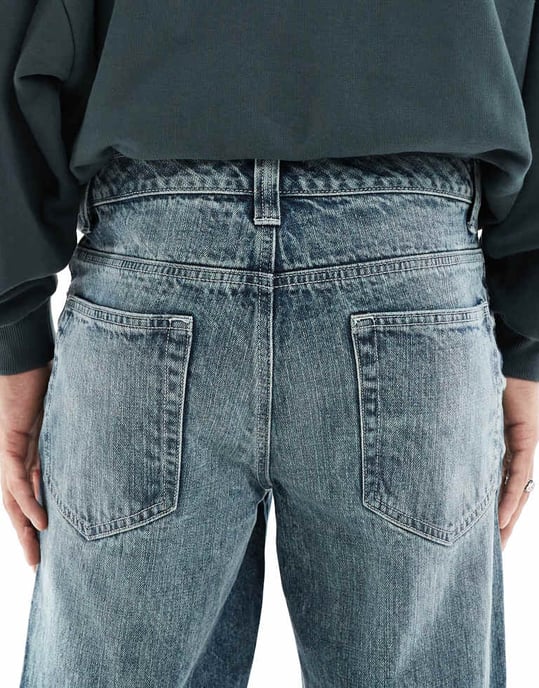 ASOS DESIGN vida utställda jeans i gråblå tvätt - Image 4
