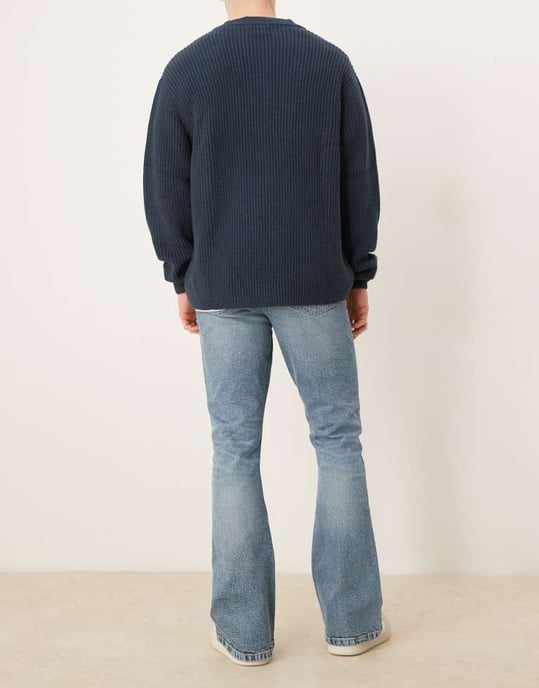 ASOS DESIGN stretch flare jeans i ljus tvättad blå - Image 3