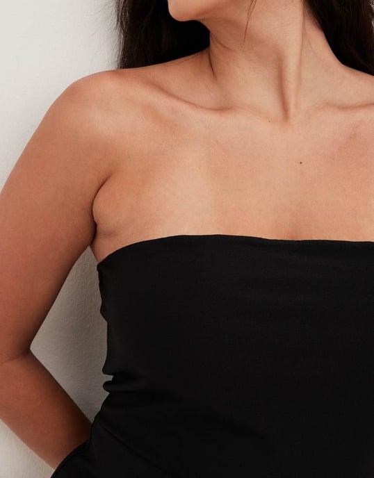 NA-KD bandeau jersey jumpsuit i svart - Image 4