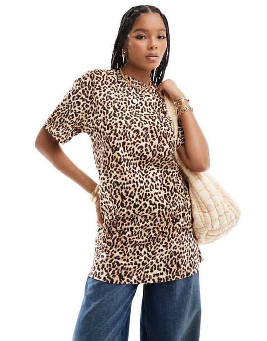ASOS DESIGN oversized t-shirt med leopardtryck - Image 4