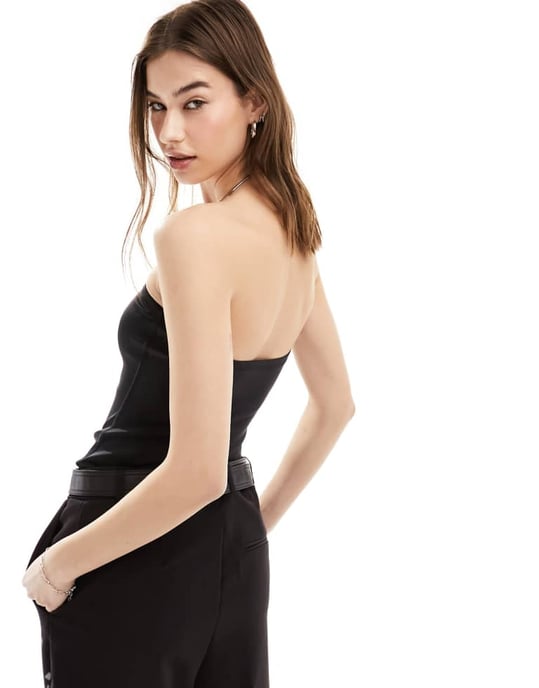 Weekday Act scuba bandeau tube topp i svart - Image 3