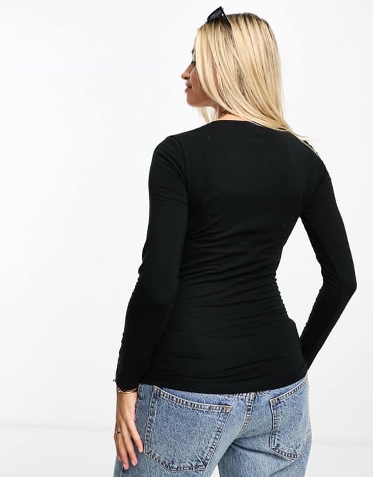 Mamalicious gravid långärmad v-ringad topp i svart - Image 4