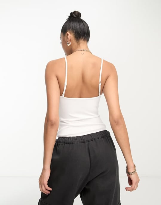 Commando neoprene spaghetti strap bodysuit in white - Image 2
