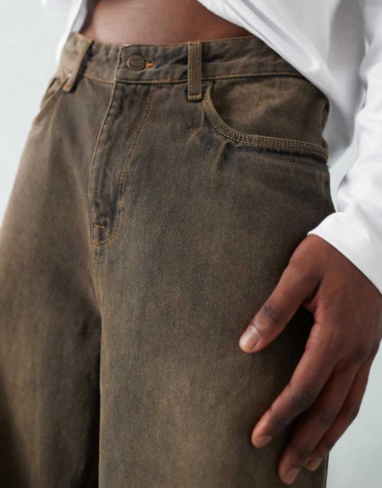 ASOS DESIGN super baggy jeans i brun tvätt - Image 3