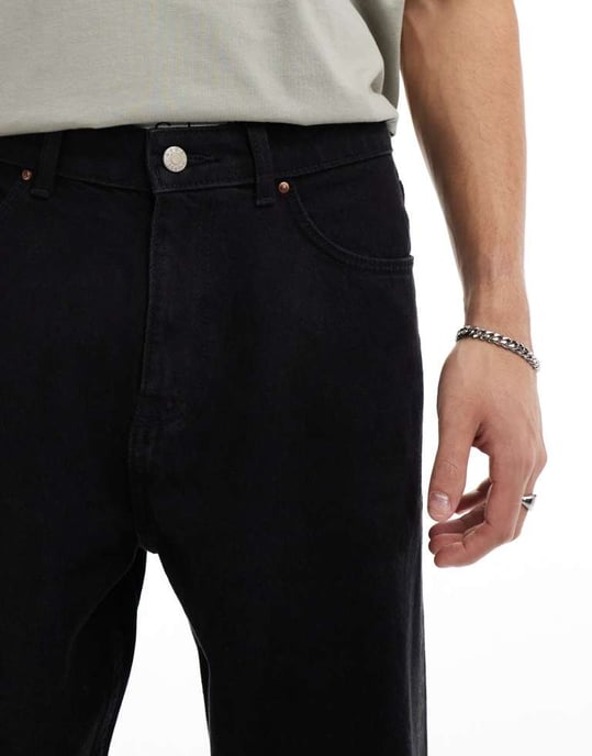 ASOS DESIGN tunn passform jeans i matt svart - Image 2