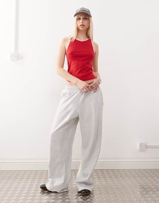 COLLUSION contrast binding vest top in red - Image 2