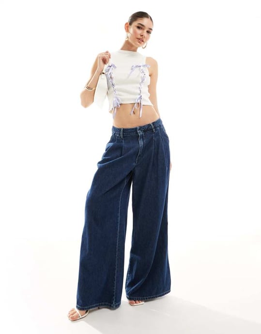 Miss Selfridge bandtopp i elfenben - Image 4