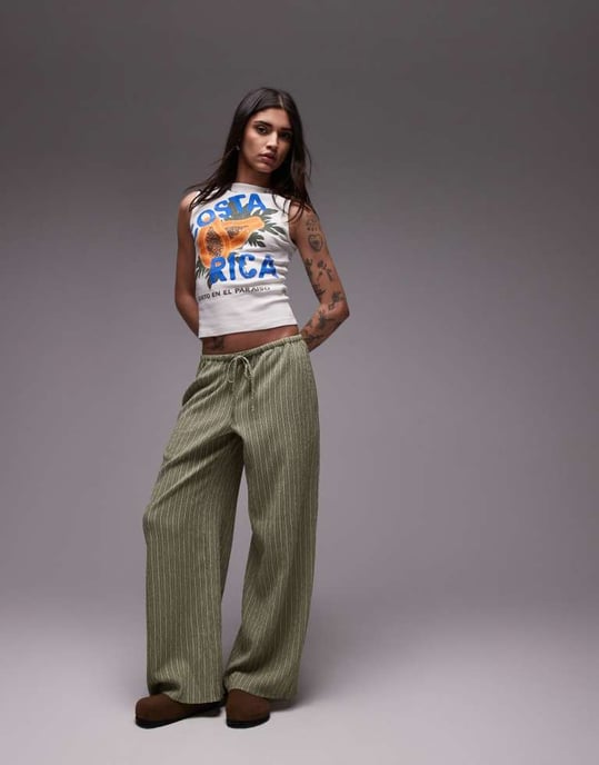 Topshop graphic Costa Rica tank in ecru - Image 3