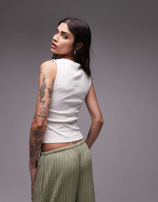 Topshop graphic Costa Rica tank in ecru - Image 4