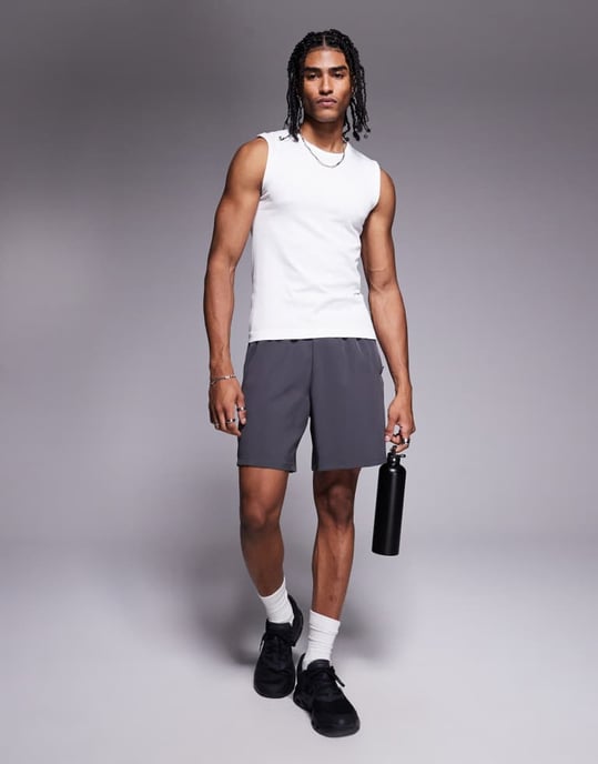 4505 slim fit seamless ribbed training tank in white - Image 2
