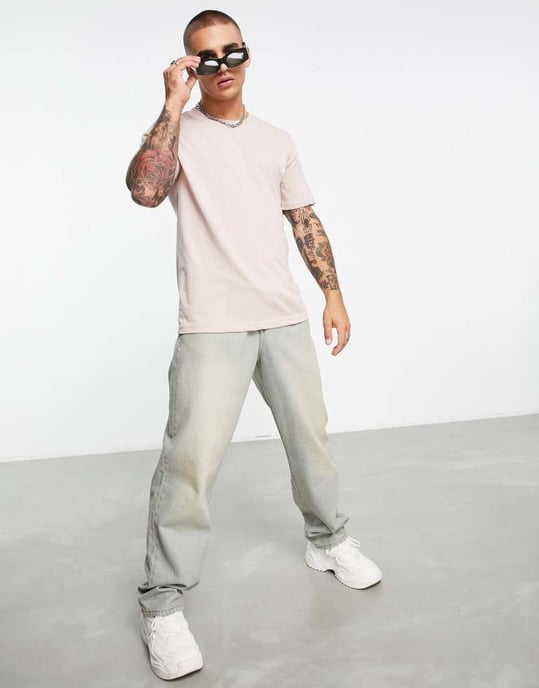 Bolongaro Trevor standard bomulls t-shirt i ljusrosa - Image 3