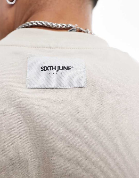 Sixth June framtryck kemisk t-shirt i stenskala - Image 3