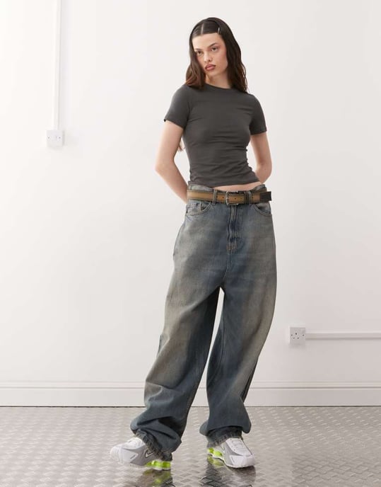 Veckodags slim fit t-shirt i kolgrå, exklusiv för ASOS - Image 4