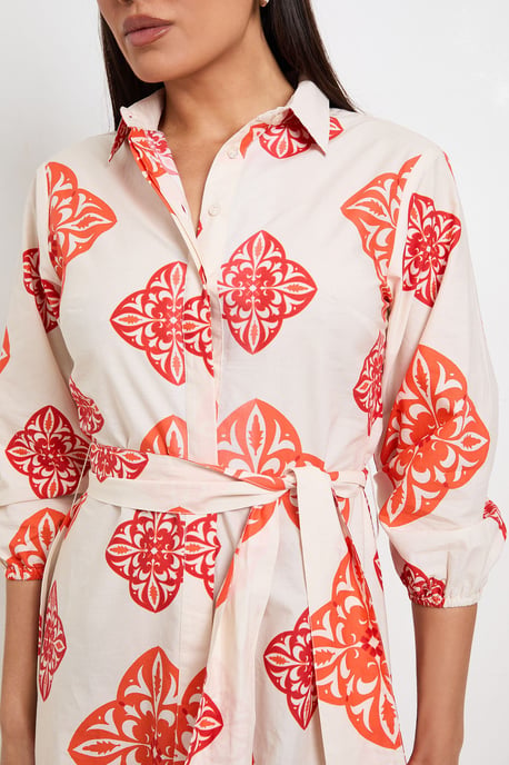 Volume Sleeve Belted Shirt Dress - Image 5