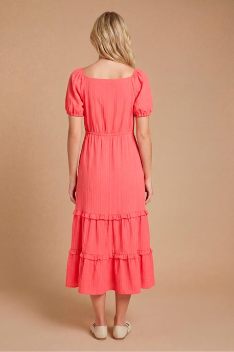 Sweetheart Ruffle Tiered Hem Midi Dress - Image 3