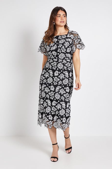 Mono Lace Pencil Dress - Image 1