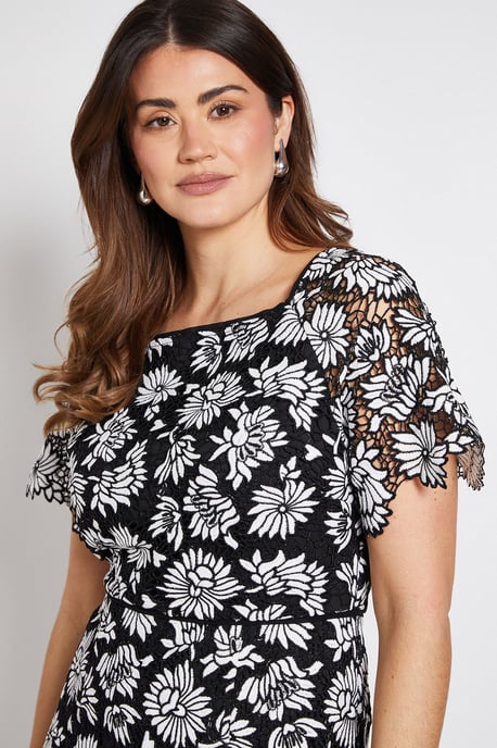 Mono Lace Pencil Dress - Image 4