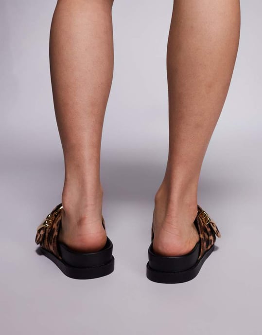 Azalea Wang Archibald buckle detail mules in leopard - Image 3