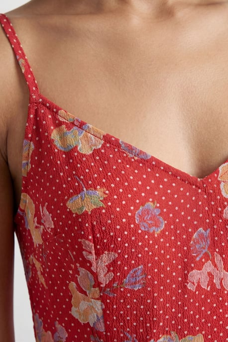 Floral and Spot Print Cowl Back Maxi Slip Dress - Image 2