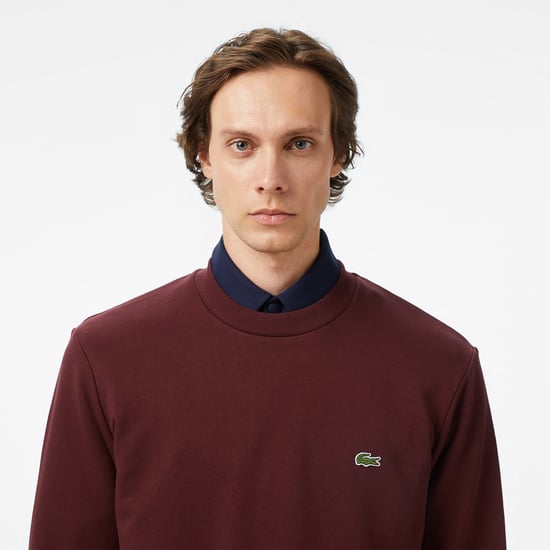 Lacoste Men's Crew Neck Sweatshirt Bordeaux - Image 2