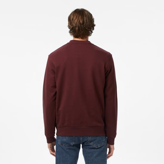 Lacoste Men's Crew Neck Sweatshirt Bordeaux - Image 4
