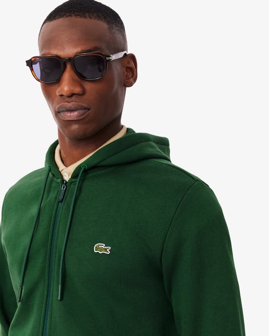 Lacoste Men's Zip Up Sweatshirt Green - Image 5
