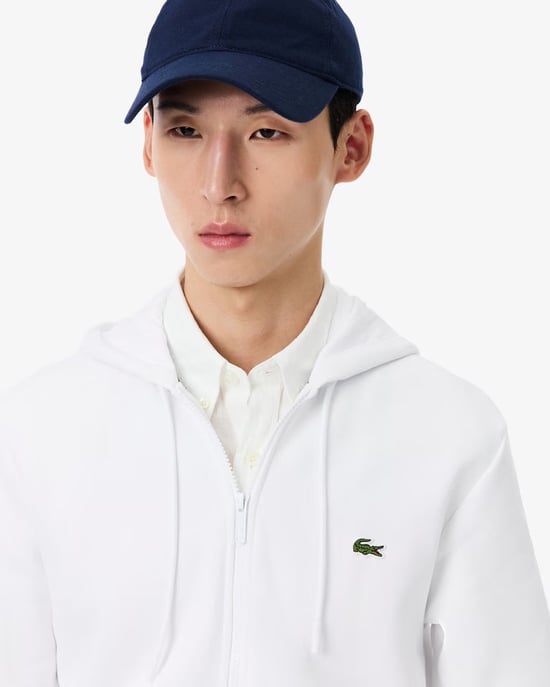 Lacoste Men's Zip Up Sweatshirt White - Image 3