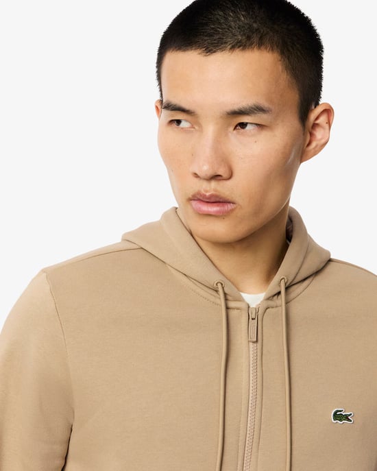 Lacoste Men's Zip Up Sweatshirt Beige - Image 2