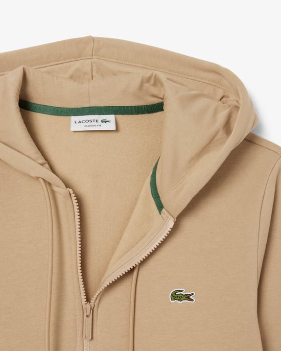 Lacoste Men's Zip Up Sweatshirt Beige - Image 3