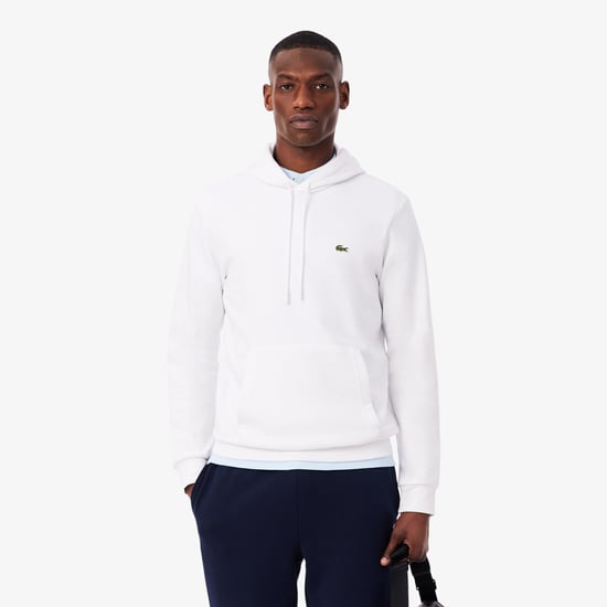 Lacoste Men's Fleece Hoodie White - Image 4