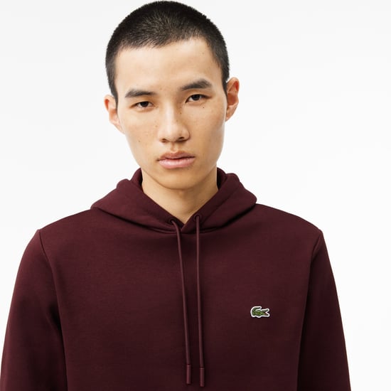 Lacoste Men's Fleece Hoodie Bordeaux - Image 4