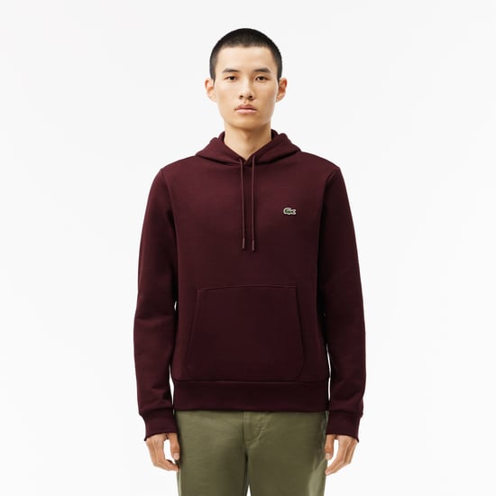 Lacoste Men's Fleece Hoodie Bordeaux - Image 5