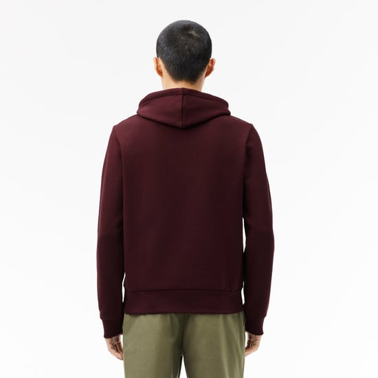 Lacoste Men's Fleece Hoodie Bordeaux - Image 6