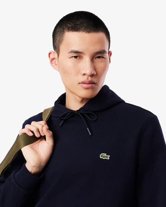 Lacoste Men's Fleece Hoodie Navy - Image 4